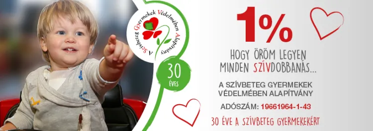 A Szivbeteg Gyermekek Védelmében Alapitvány 1 százalékos kampány